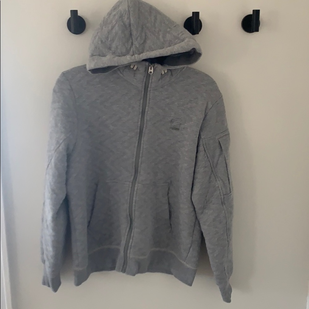 G-Star RAW Grey Quilted Hoodie - Medium